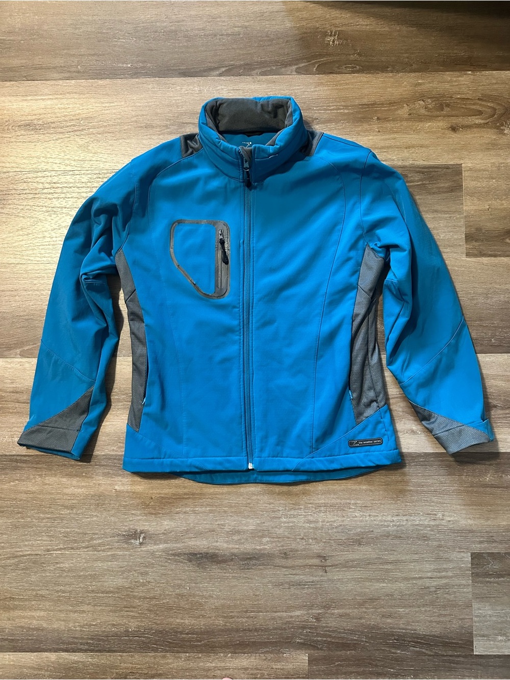 Zorrel Weather Series Women’s Softshell Jacket – Blue, Size L, Packable Hood
